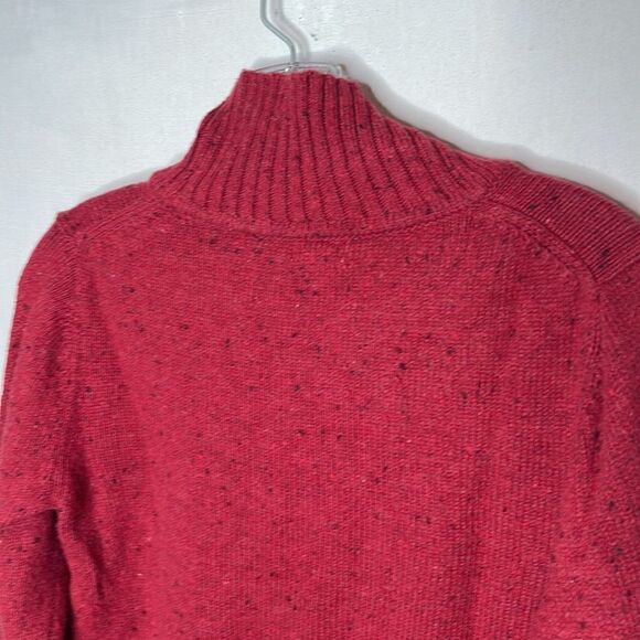 L.L.Bean Red Wool blend Mock Neck Speckled Sweater. Size Small. - Picture 7 of 10